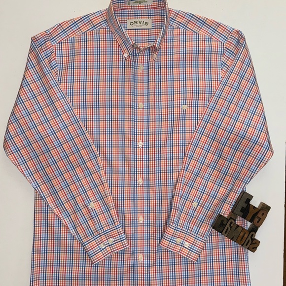 ORVIS Men’s No-Work, Work Long-Sleeved Shirt in Pastel Checks - Picture 1 of 8